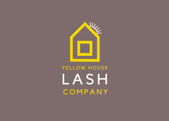 Yellow House Lash Company logo with stylized icon