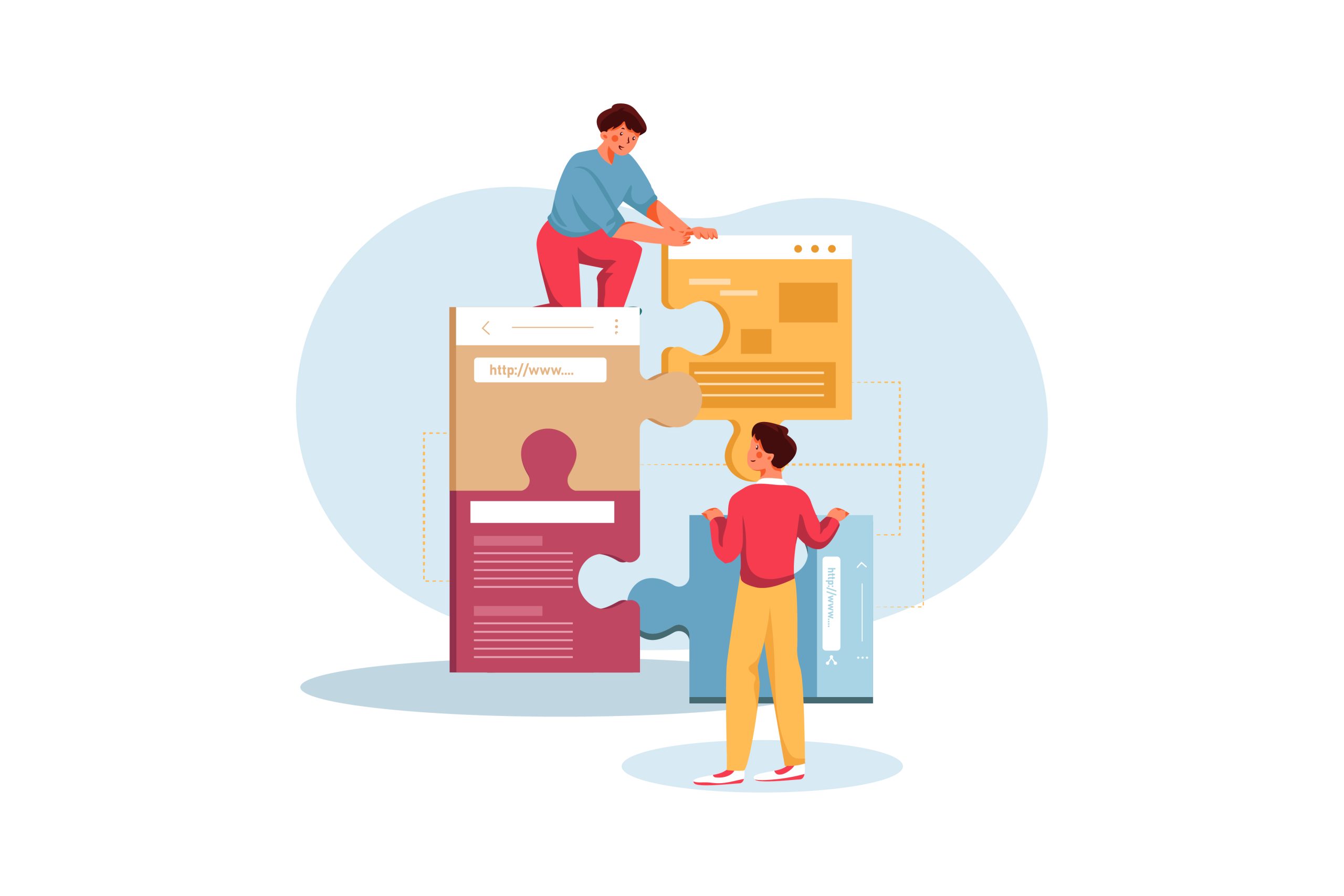 SEO team backlinking puzzle
