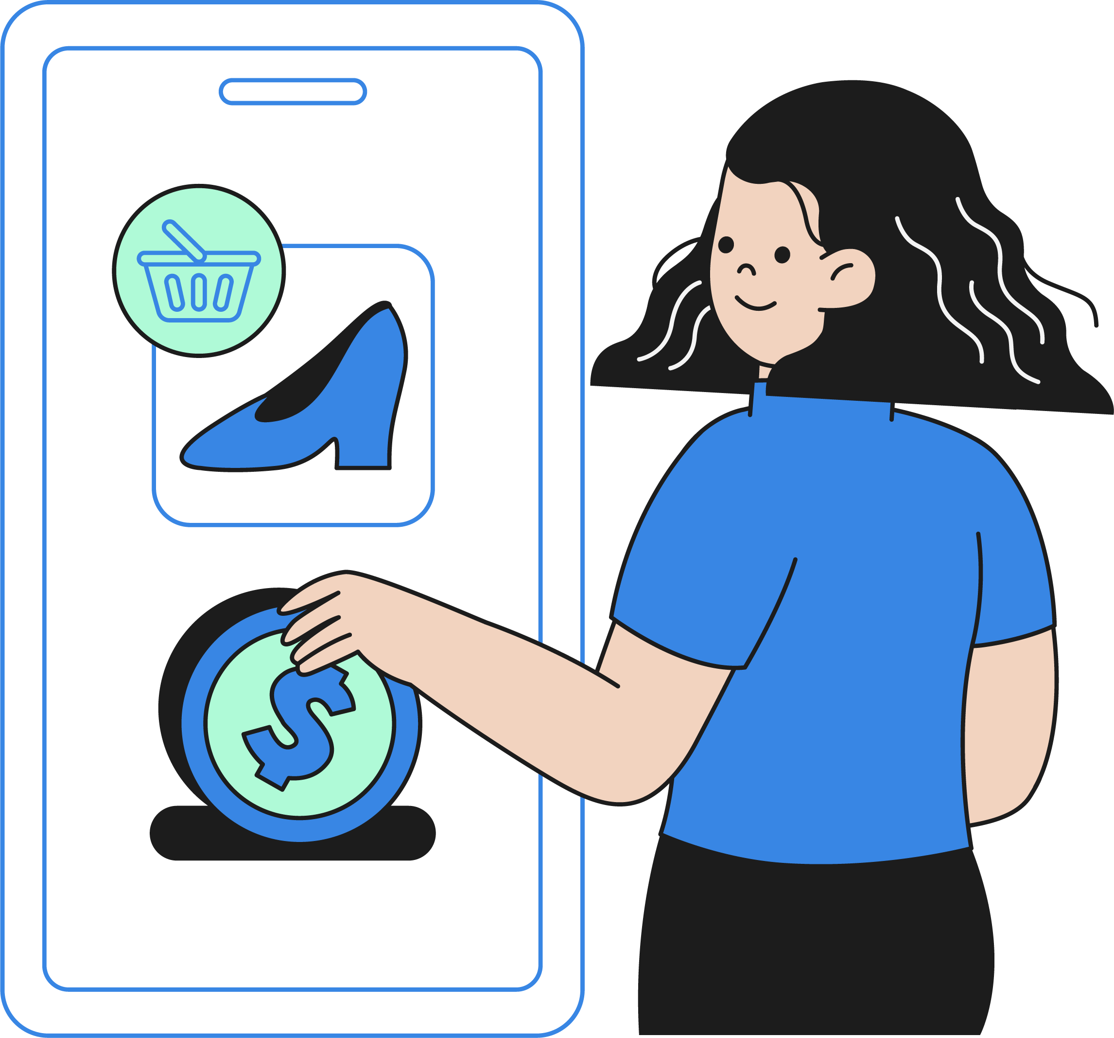 Woman making an online transaction