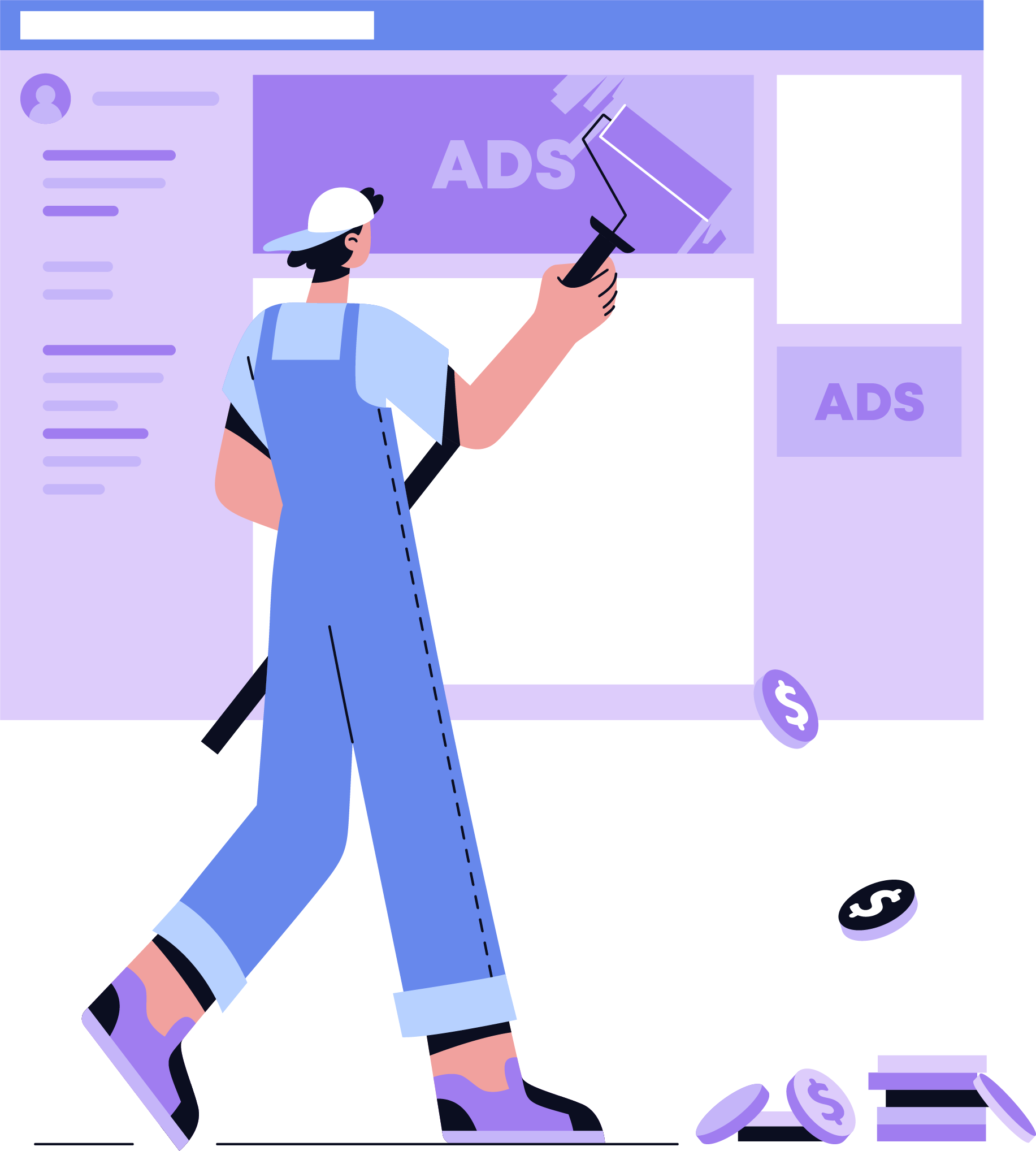 Paid advertising manager tending to a website ad campaign