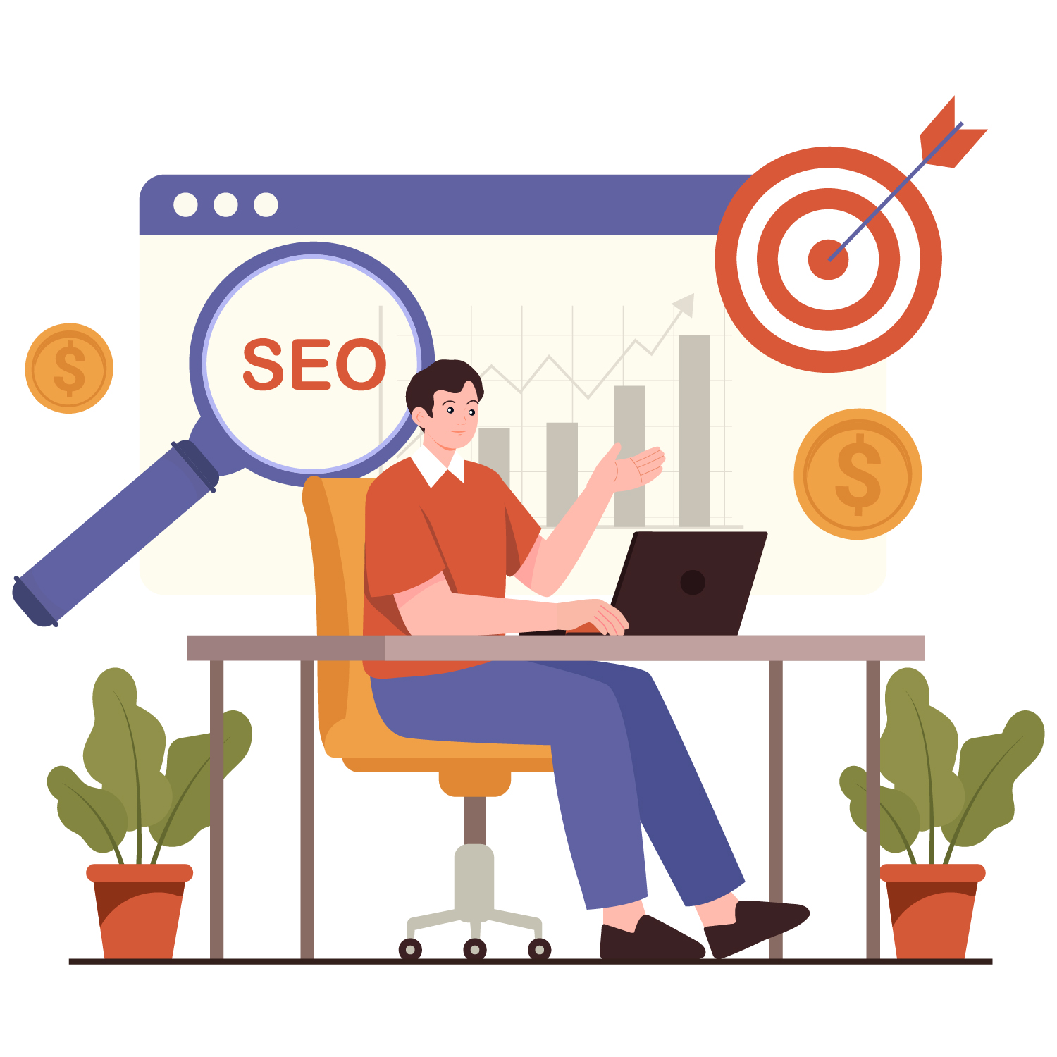 SEO Strategist at his desk